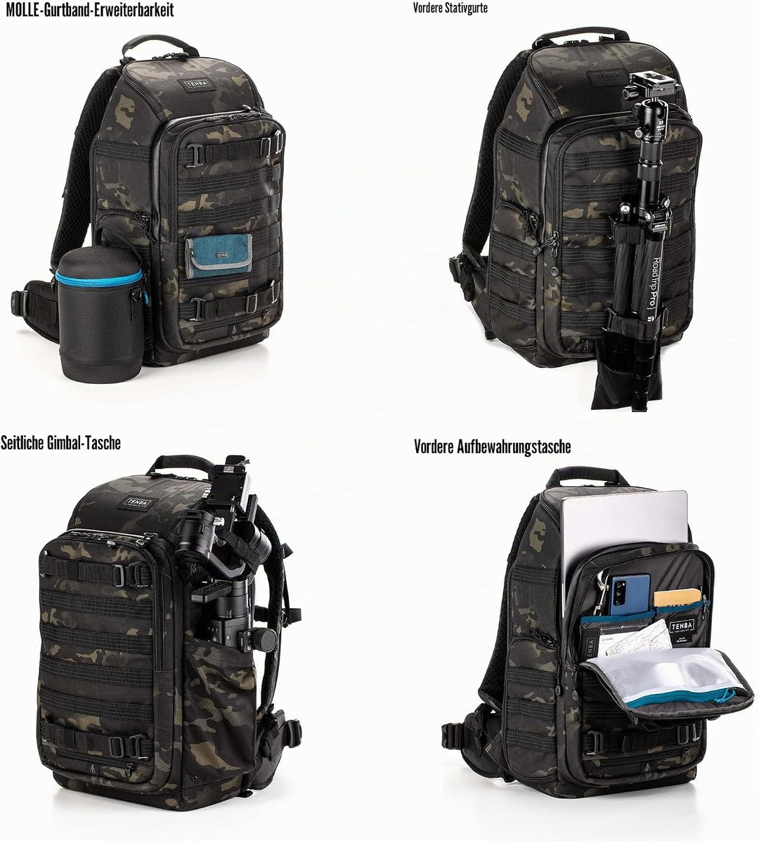 TENBA Sac AXIS V2 Backpack Multicam 20L Noir Multicam Schwarz 20 l Backpack V2, Multicam Schwarz 20