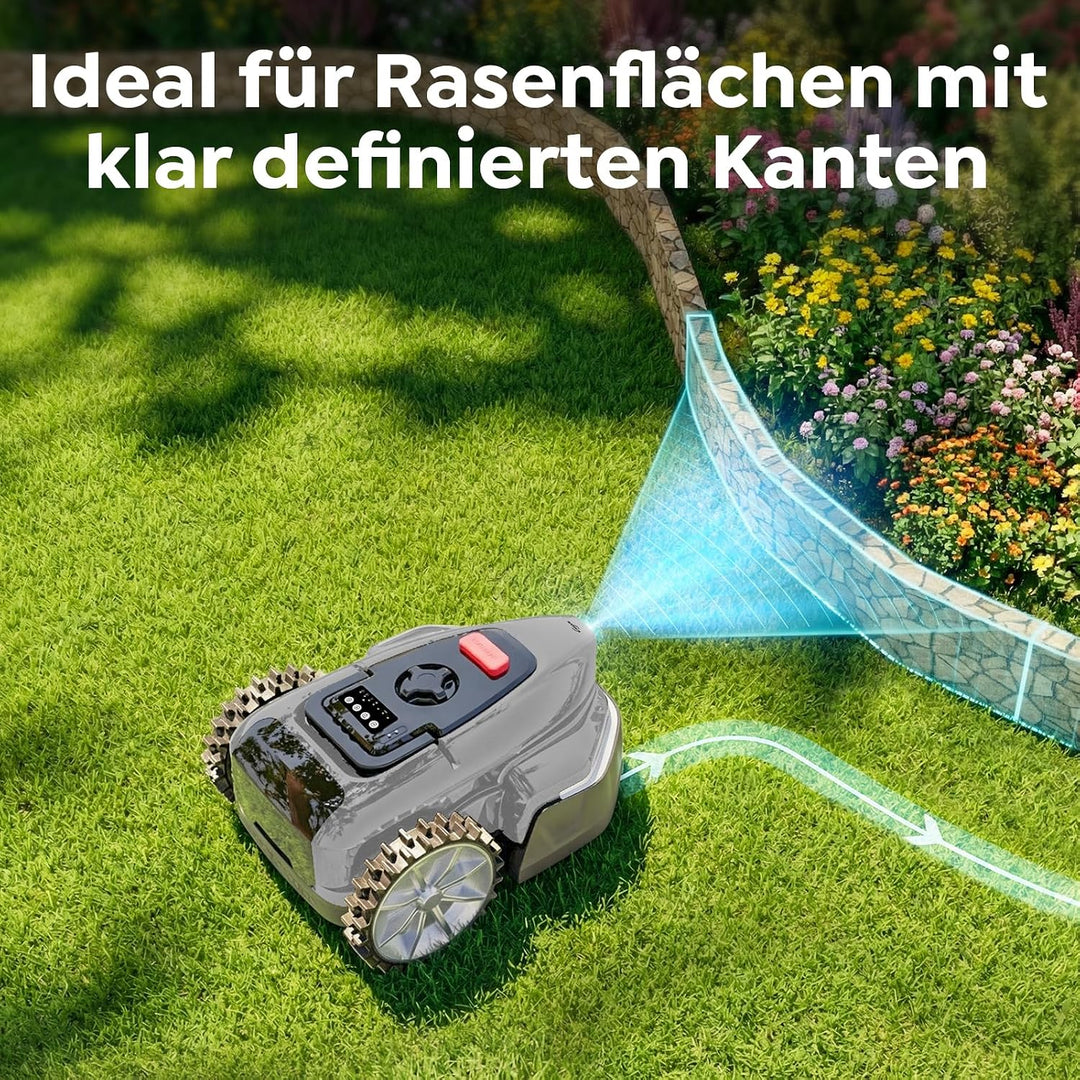 YARDCARE V3 Mähroboter ohne Begrenzungskabel, mit Vision-Navigation, 150+ Hinderniserkennung und App