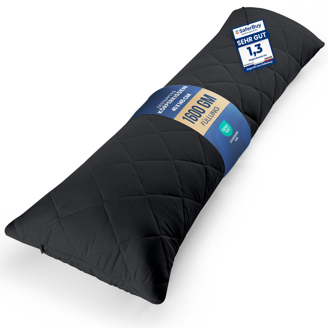 Utopia Bedding gestepptes Körperkissen, 40x145 cm Schwangerschafts und Umstandskissen, Seitenschläfe