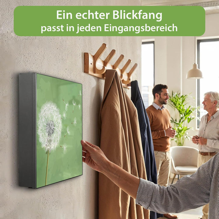 banjado Grosser Schlüsselkasten Metall - Schlüsselbox 30x30cm mit 32 Haken - Schlüsselkasten modern