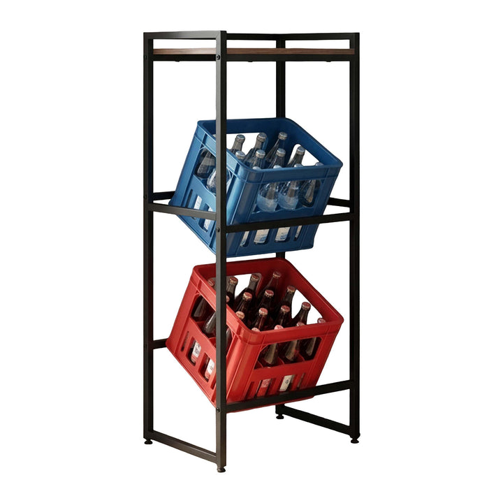 Relaxdays Getränkekistenregal, 2 Kisten, HxBxT: 117 x 47 x 32 cm, Ablage, Industrial Getränkekistenh