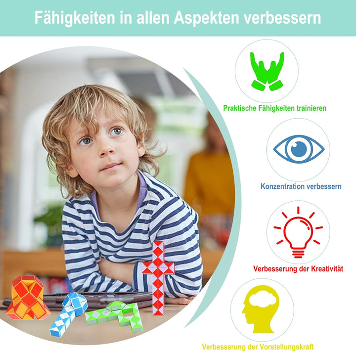 GOLDGE Mitgebsel Kindergeburtstag, 15er 36 Blöcke Magische Schlange Kleine Geschenke für Kinder, Giv