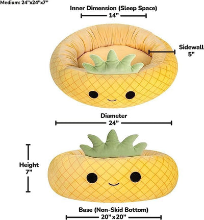 Squishmallows JPT0095 - Maui die Ananas Tierbett 60 cm, offizielles Jazwares Plüsch, superweiches Ha