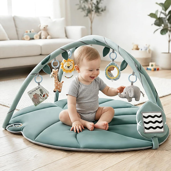 Spielmatte Baby mit Spielbogen, Vanplay Spieldecke Baby mit Bogen, Rutschfest Spieldecke Greifspielz