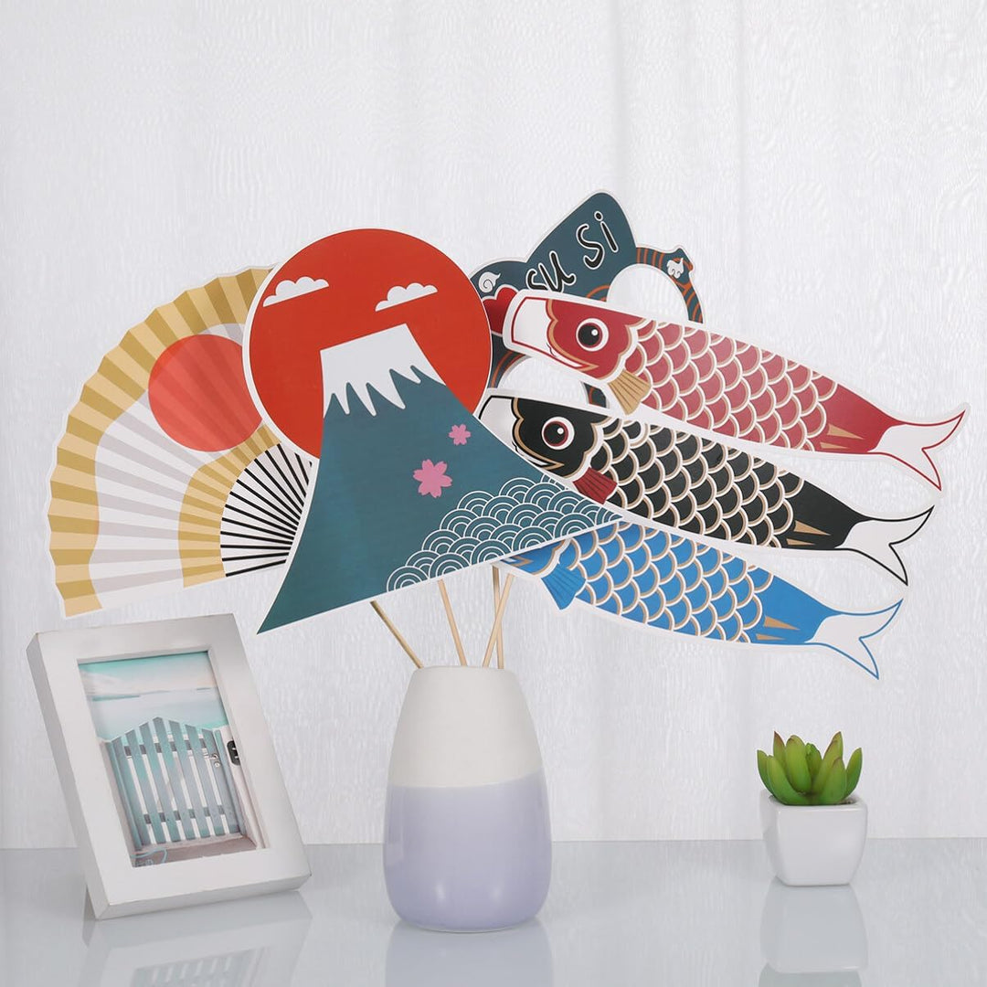 Amosfun Japanische Party Foto Requisiten Set 20 Stück Selfie Zubehör Handgehaltene Fotobooth Props F
