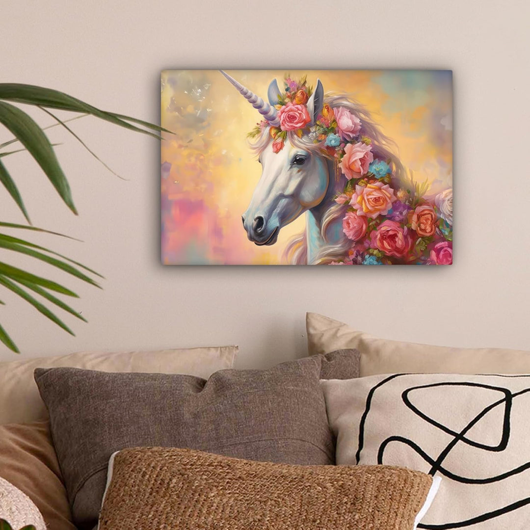 MuchoWow© Leinwandbild Klein 30x20 cm Mini Dekoration Wohnzimmer Bilder Aufhängen Wall Decoration Li