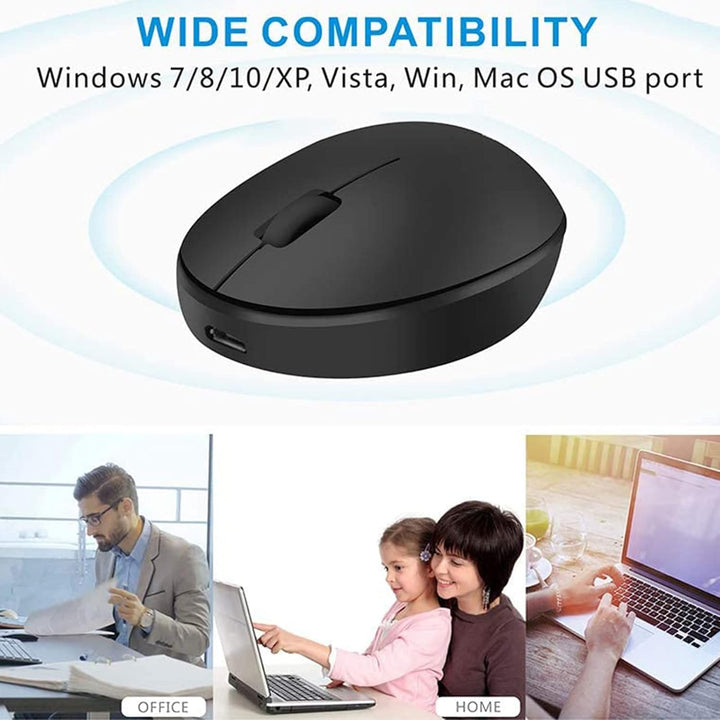 Uiosmuph Mini Kleine Maus Kabellos Wiederaufladbar Computer Maus, 2.4GHz Optische Travel Silent Maus
