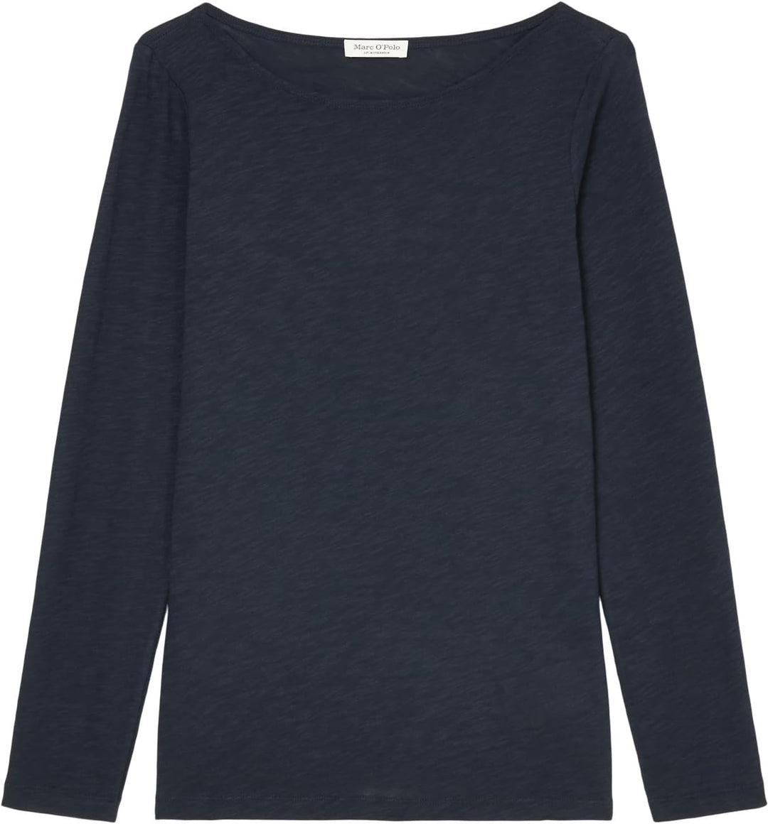Marc O'Polo Damen Langarmshirt aus Bio-Baumwolle Basic XS Blau, XS Blau
