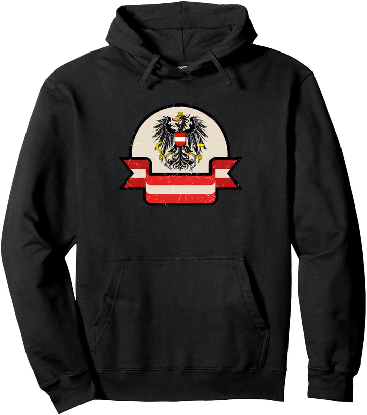 Österreich Flagge mit Adler Pullover Hoodie