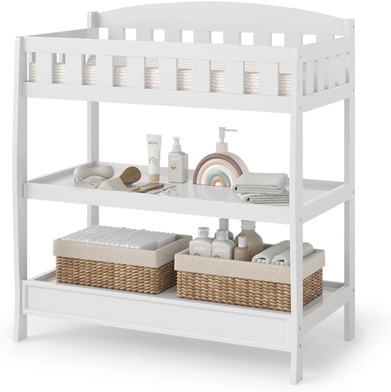 Vicco Wickeltisch Nesty, Weiss, 89 x 99.5 cm, als Aufsatz für Standard-Kommoden verwendbar