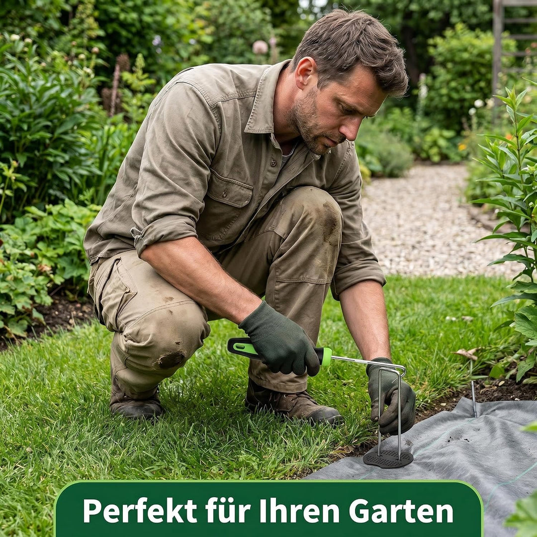 100 Stück Erdanker und 100 Stück Unterlegscheiben, 15cm Länge Anti Rost Verzinkte Bodenanker Erdanke