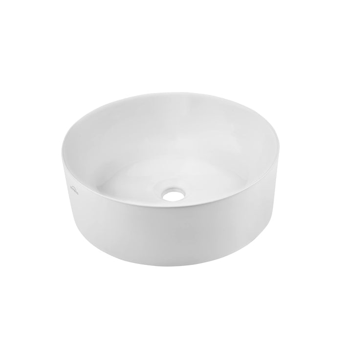 VBChome Waschbecken 41,5 cm Keramik Rund Weiss Oval Waschtisch Handwaschbecken Aufsatzwaschbecken Wa