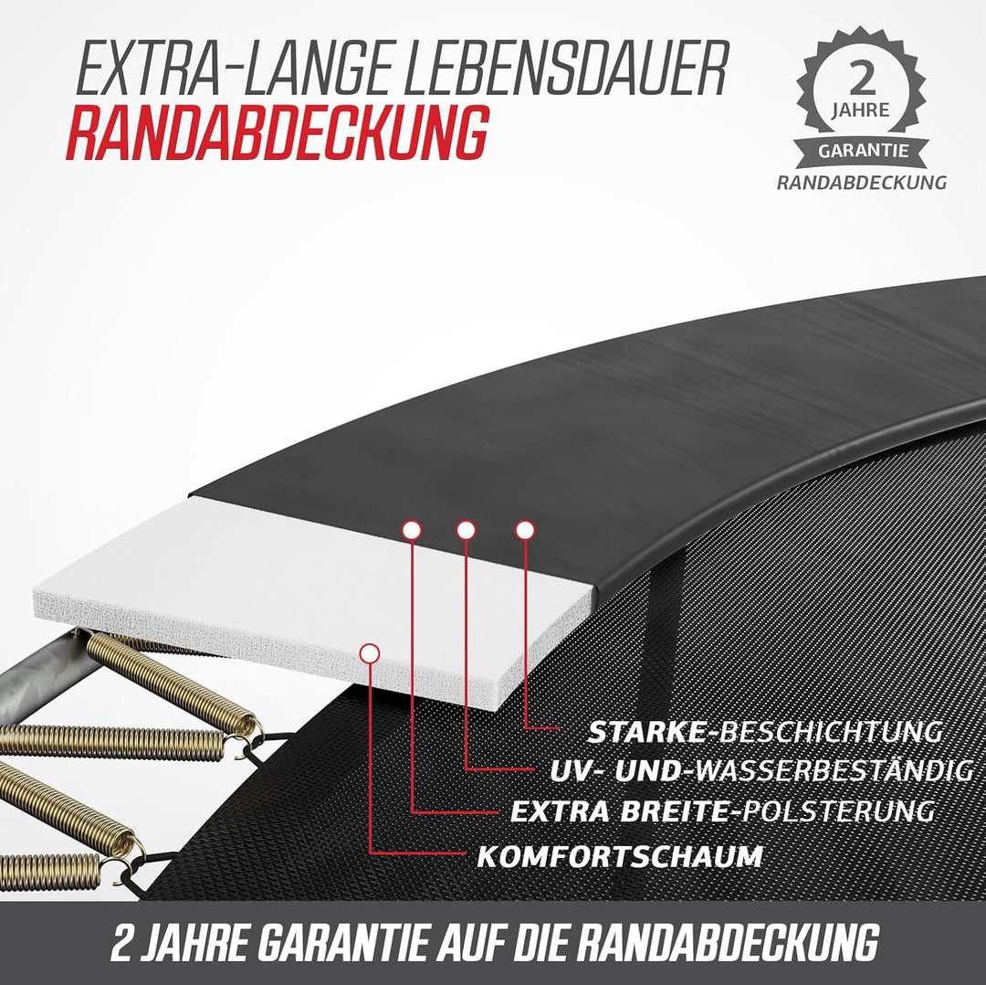 BERG Ultim Champion Trampolin rechteckig grau | Premium Gartentrampolin mit Sicherheitsnetz | Airflo