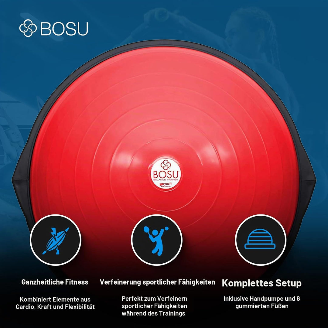 Bosu, Home Gym Equipment, The Original Balance Trainer, 66 cm Durchmesser rot / schwarz, rot / schwa