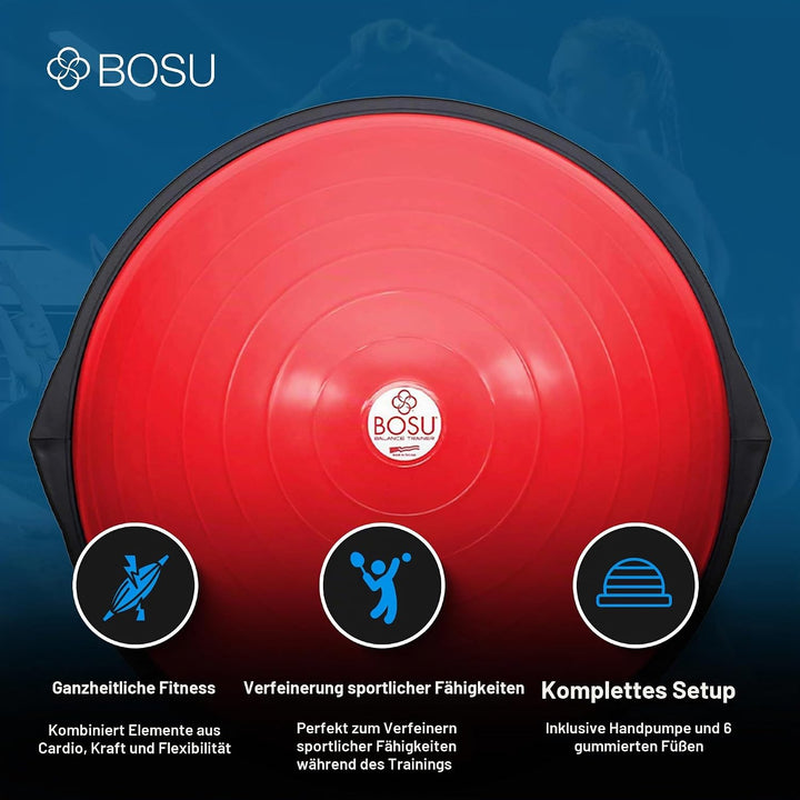 Bosu, Home Gym Equipment, The Original Balance Trainer, 66 cm Durchmesser rot / schwarz, rot / schwa