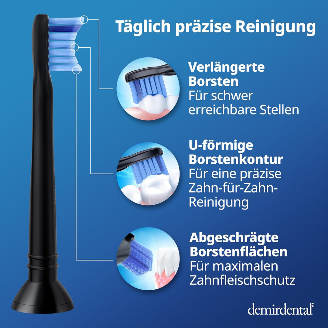 8er demirdental Ersatzbürsten passend für Philips Sonicare, Mini Aufsätze & Aufsteckbürsten, Medium