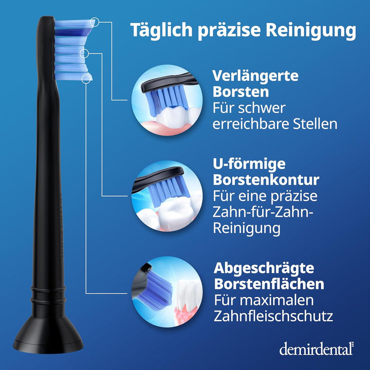8er demirdental Ersatzbürsten passend für Philips Sonicare, Mini Aufsätze & Aufsteckbürsten, Medium