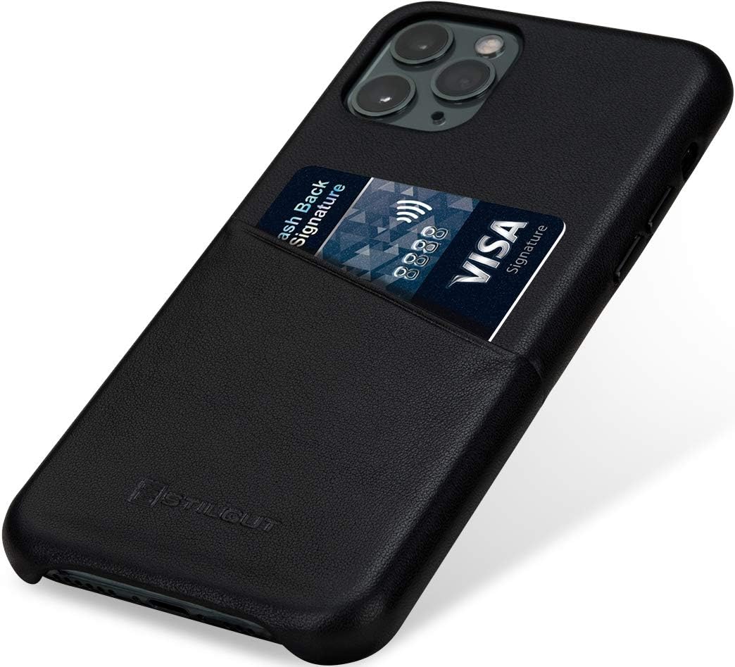 STILGUT Handyhülle kompatibel mit iPhone 11 Pro Max Hülle mit Kartenfach, Case aus Leder, Kartenhüll