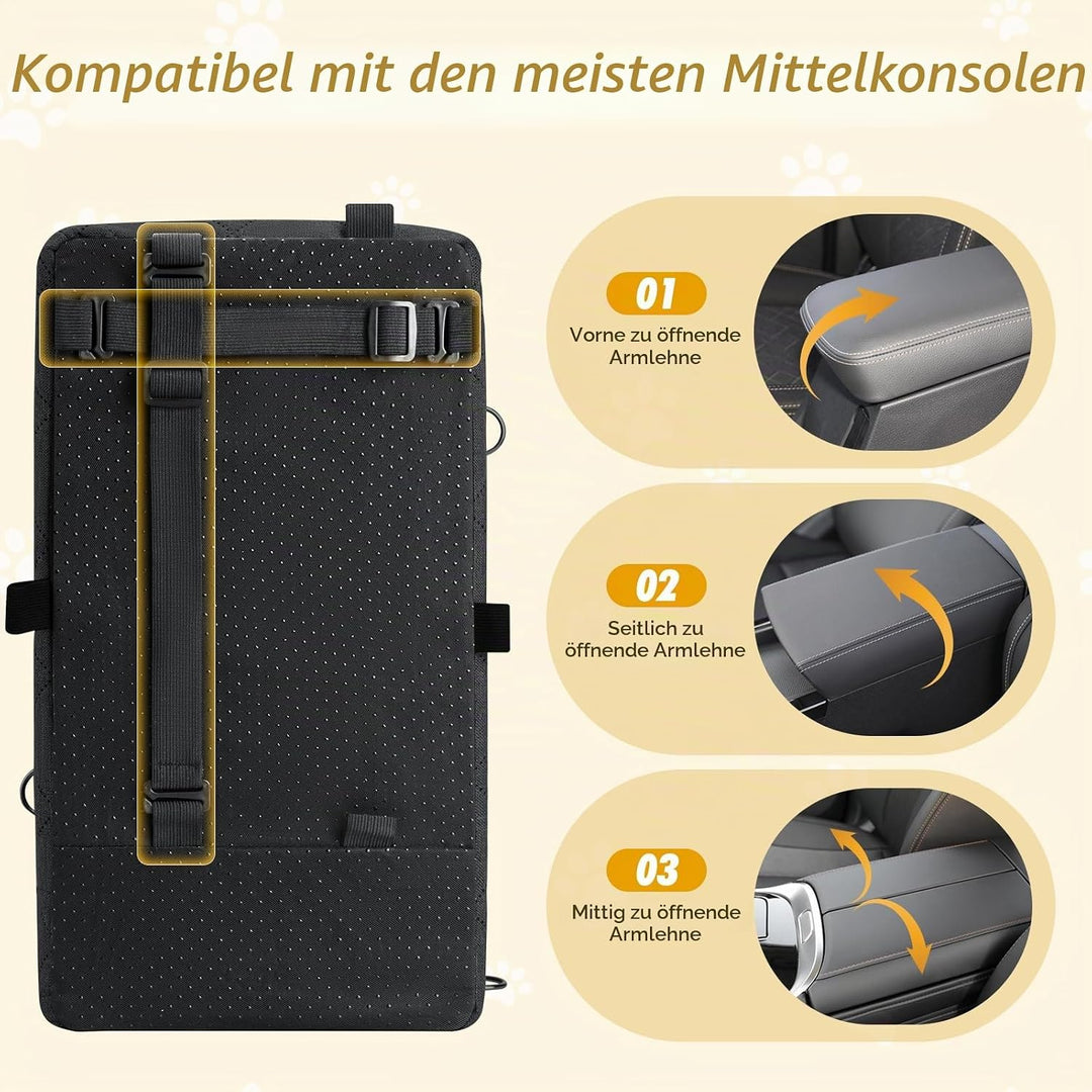 VavoPaw Verbessert Hundesitz für Mittelkonsole, rutschfest Hunde Autositze für Mittelkonsole mit sta