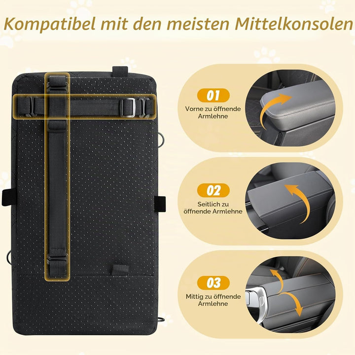 VavoPaw Verbessert Hundesitz für Mittelkonsole, rutschfest Hunde Autositze für Mittelkonsole mit sta