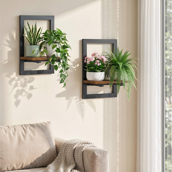 Housolution 2 Pack Wand Pflanzenhalter, Bilderrahmen Design Pflanzenregal | Wand Pflanzgefässe für Z