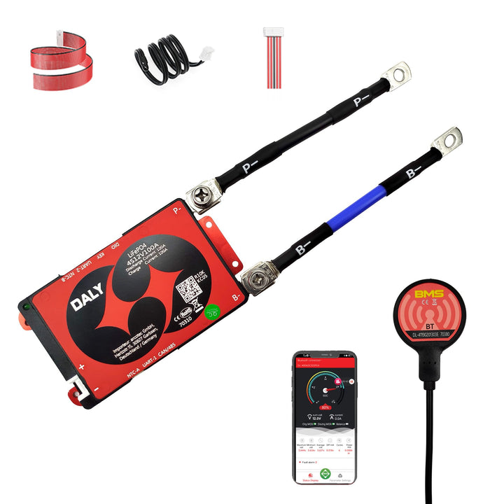 @tec DALY Smart BMS mit Bluetooth für 3.2V LiFePO4 Akkus 4S 8S 16S - Batterie Management System 12V