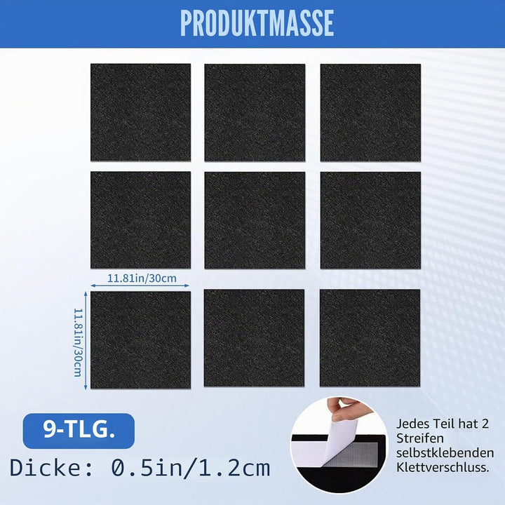9Stück Selbstklebender Zusammensetzbarer Schutz,Dartboard Wandschutz,30x30cm Gespleisste Dart Backbo