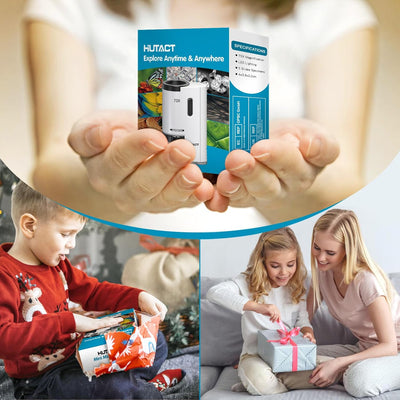 HUTACT 70x Taschenmikroskop für Kinder, tragbares Mini Handmikroskop mit 5 Objektträgern für Kinder