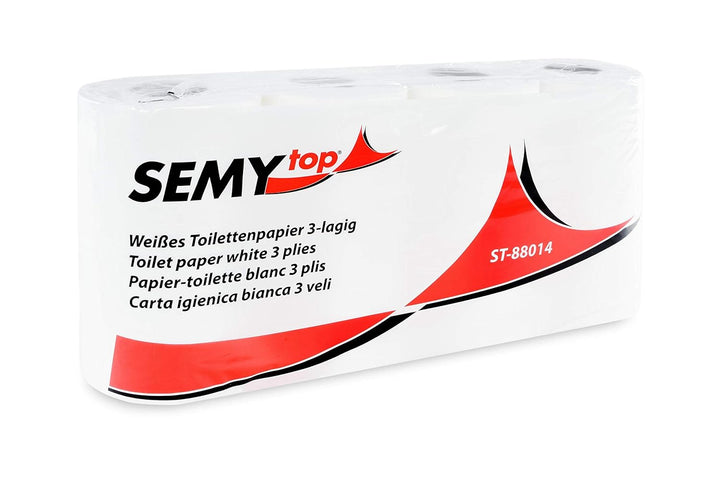 Semy Top Toilettenpapier 3 lagig 250 Blatt hochweiss, 7er Pack (7 x 8 Stück)