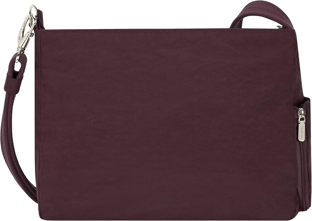 Travelon Unisex Essentials Anti-Diebstahl aufgesetzte Tasche Crossbody-Tasche, Dunkles Bordeauxrot