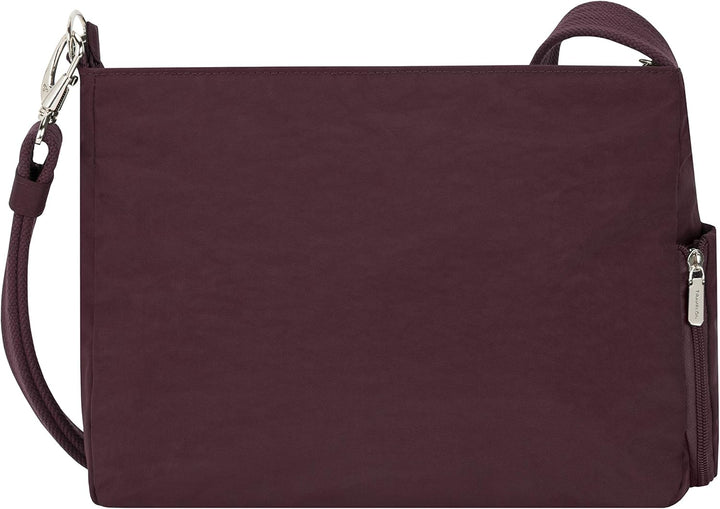Travelon Unisex Essentials Anti-Diebstahl aufgesetzte Tasche Crossbody-Tasche, Dunkles Bordeauxrot