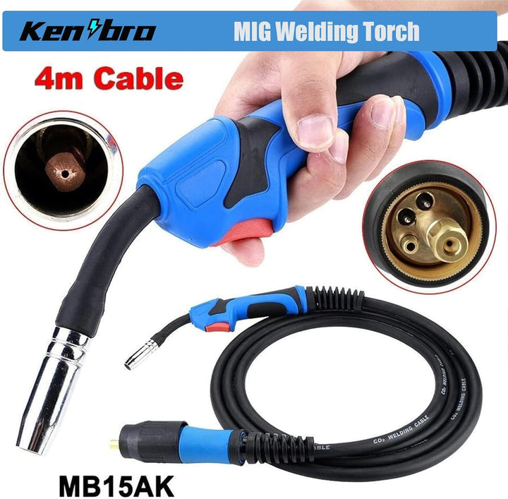 MIG MAG Schweissbrenner MB 15AK, Schlauchpaket Schutzgas 4M, Euro Zentralanschluss, Schweissgerät MI