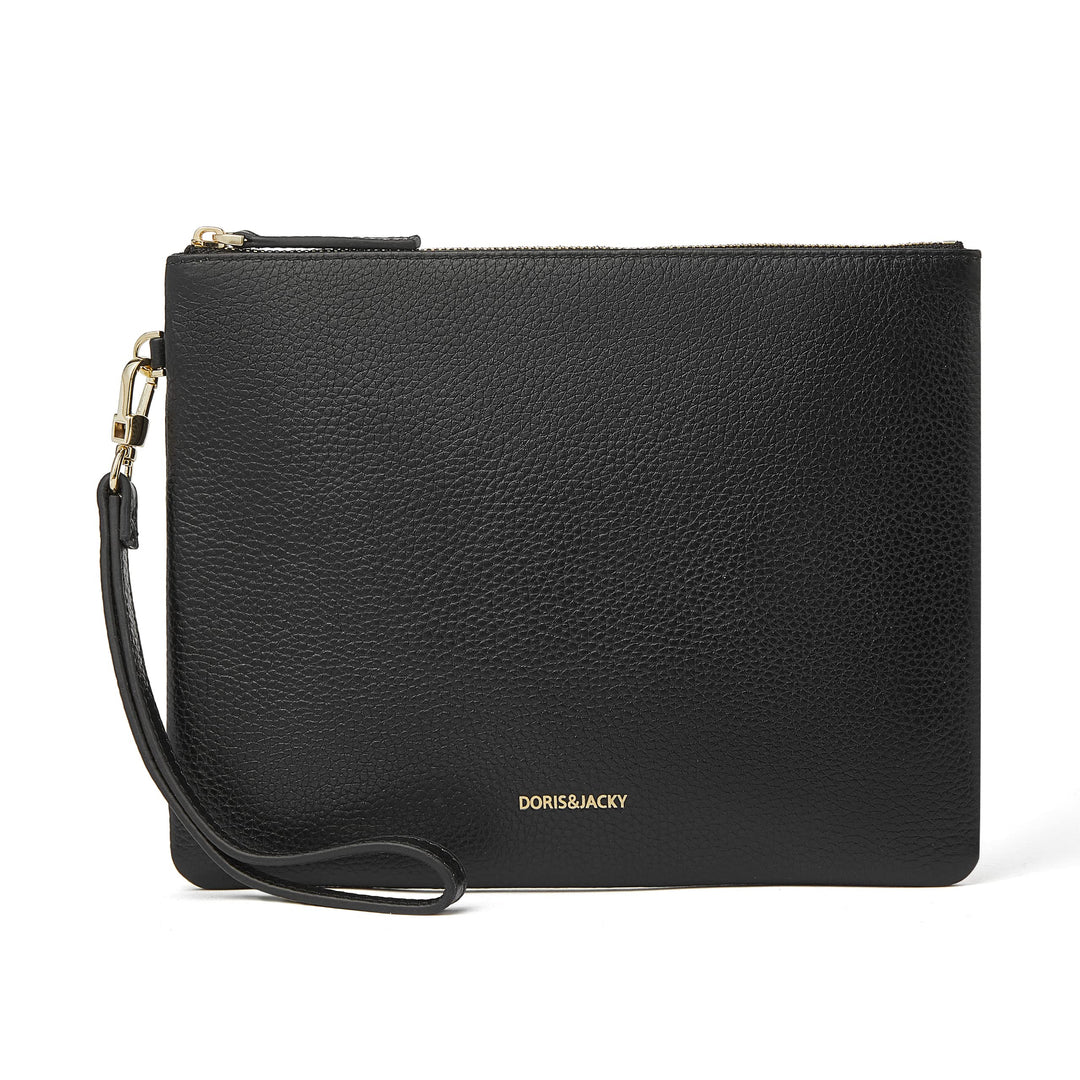 DORIS&JACKY Lammfell Leder Wristlet Clutch Geldbörse Für Frauen Grosse Weiche Designer Geldbörse Mit