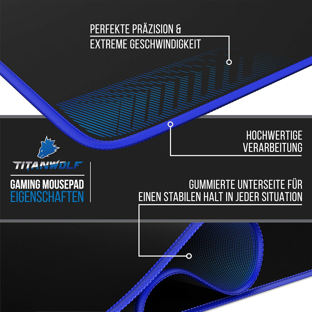 CSL - Übergrösse Mauspad Gaming Titanwolf 1200x600mm - XXXL Mousepad gross mit Motiv - XXXL Tischunt
