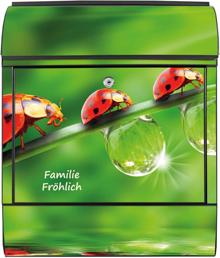 banjado® Design Briefkasten personalisiert Motiv Für Jeden Einen 39x47x14cm & 2 Schlüssel - Briefkas