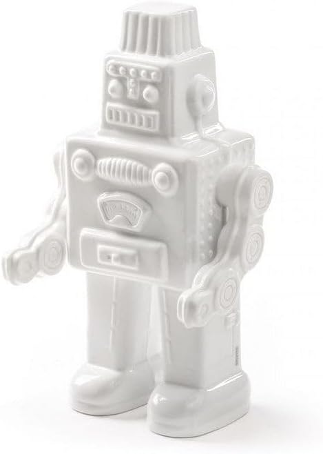 Seletti Vorratsdose My Robot Kuriositäten, Porzellan, Weiss, 17,4 x 12,4 x 30 cm