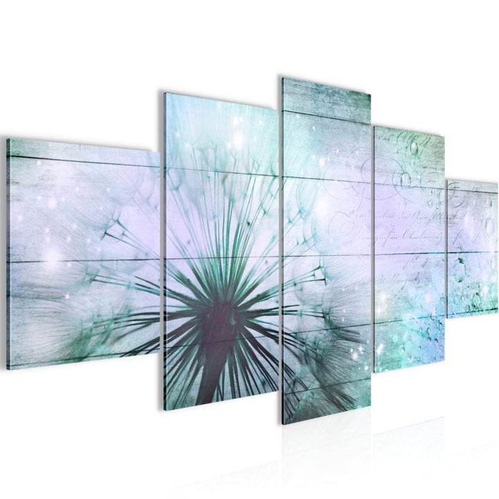 Runa Art Wandbilder Pusteblume 5 Teilig Bild auf Vlies Leinwand Deko Wohnzimmer Schlafzimmer Vintage