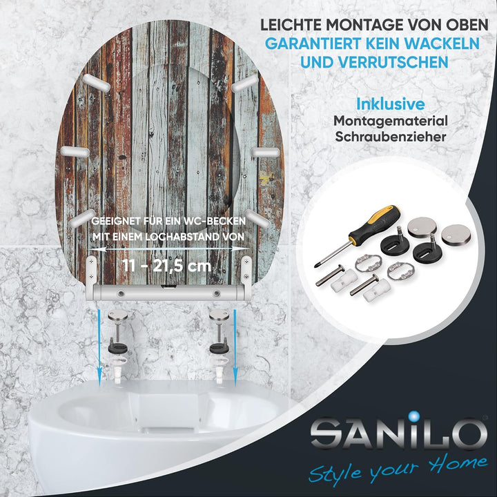 Sanilo WC Sitz mit Absenkautomatik, viele schöne Holz Toilettendeckel zur Auswahl, hochwertige und s