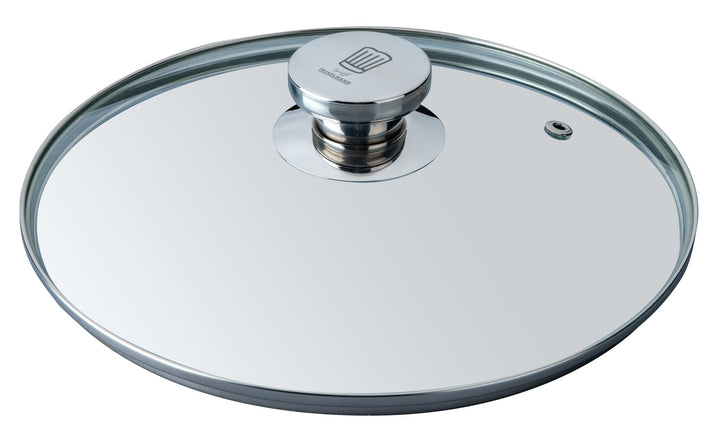 FACKELMANN Chefkoch Premium Pfannenglasdeckel ø24cm - Edelstahl Knauf, Spülmaschinenfest, Ideal für