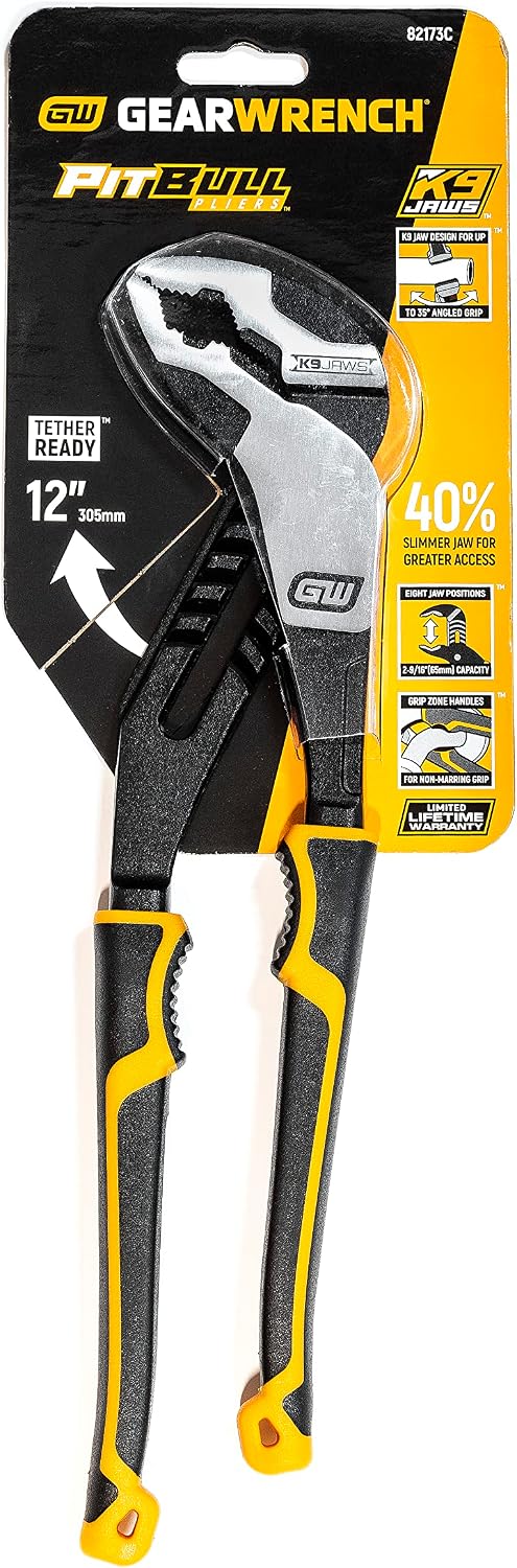 GEARWRENCH Pitbull K9 V-Jaw Zunge und Federzange, 30,5 cm, Doppelmaterial – 82173C 12" V-Jaw T&amp;G Zan