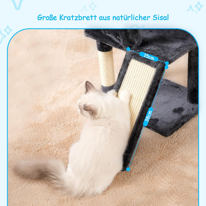 Hey-brother Kratzbaum, 108cm Indoor Katzenbaum, mehrstöckiger Katzenkratzbaum für Kätzchen, mit Krat