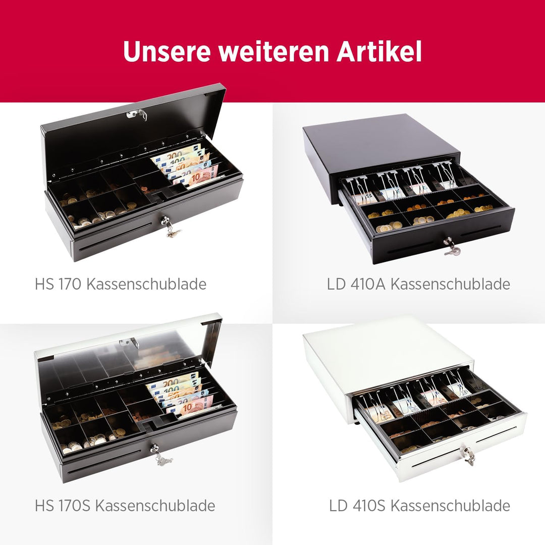 Olympia LD 410AT Kassenschublade | Geldkassette abschliessbar mit Einwurfschlitz | RJ12-kompatibel |
