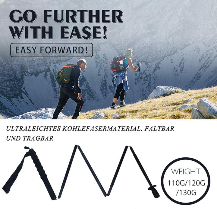 Ultraleichte Trekkingstöcke aus Kohlefaser, 5 Abschnitte, 2 Stück, Trekkingstöcke, Bergsteigen Ausrü