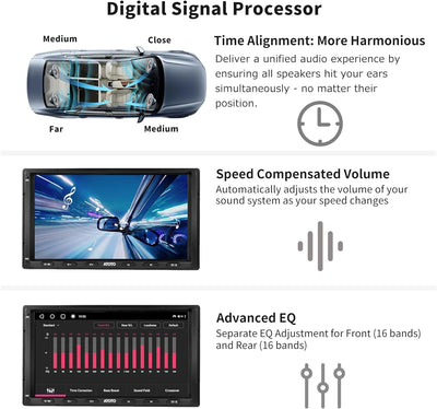 ATOTO S8MS Digital Media-Receiver Android Doppel-DIN Autoradio, 7 Zoll Display, Android Auto drahtlo