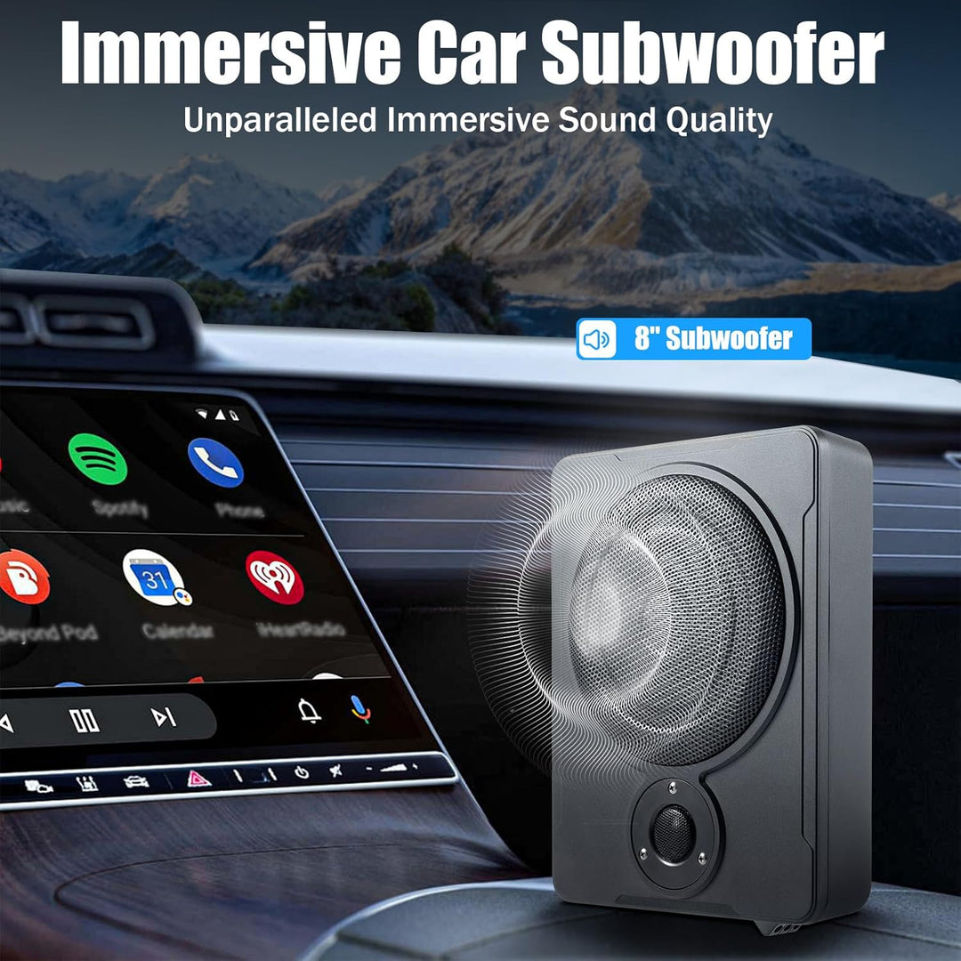 Auto Untersitz Subwoofer Kompakt Kfz Aktiv Bassbox Mit Kabel Set,mit Montagehalterungen,5 passende V