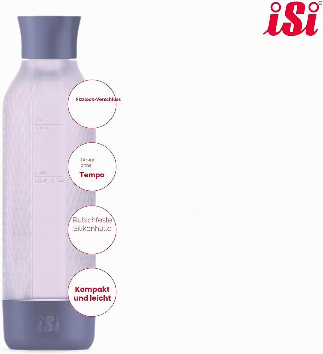 ISI Twist'n Sparkle Virtuoso Zusatzflasche Wassersprudler 0.95L – Ersatzflasche Soda Maker für Sprud