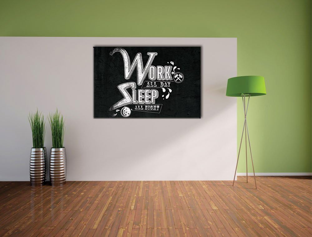 Work and sleep Light Format: 100x70auf Leinwand, XXL riesige Bilder fertig gerahmt mit Keilrahmen, K