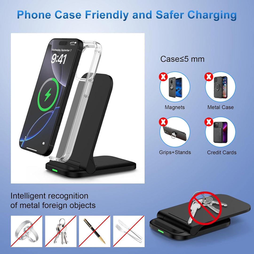 Fast Induktive Ladestation Samsung Wireless Charger Stand Faltbar für Google Pixel 10/9/8,15W Schnel