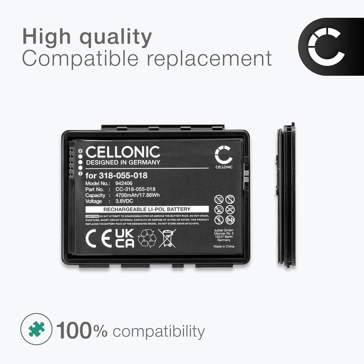 CELLONIC, Barcode-Scanner Akku kompatibel mit Honeywell CT60, CT50, Dolphin CT60 (4700mAh, 3.8v)