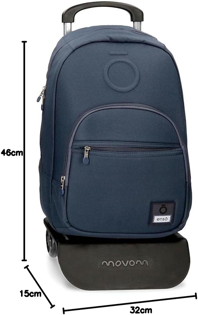 Enso Basic Rucksack mit Trolley Blau 32x46x15 cms Polyester für 15,6"-Laptop 22.1L Blau Rucksack + T